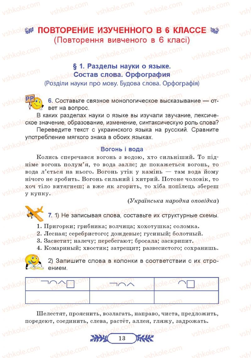 Страница 13 | Підручник Русский язык 7 клас М.В. Коновалова 2014