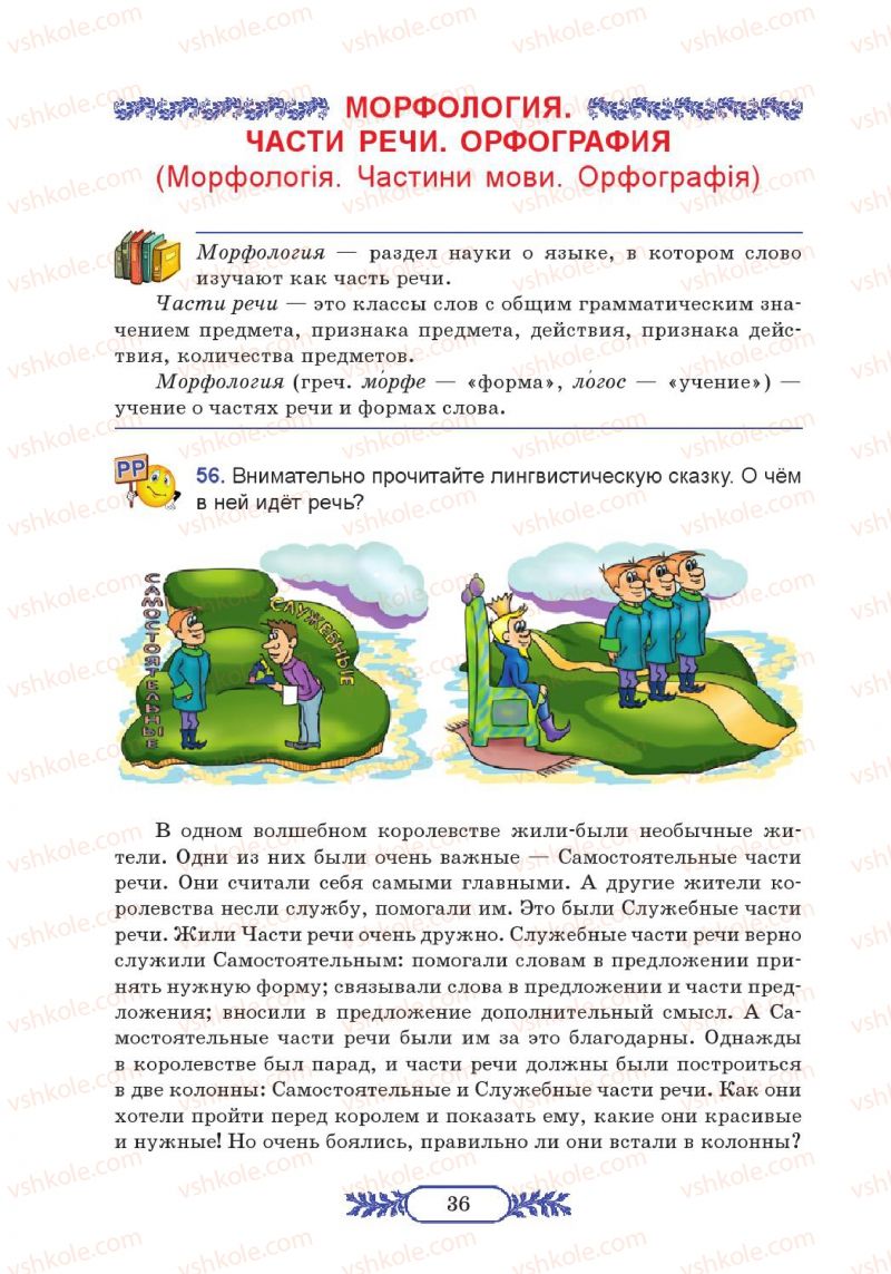 Страница 36 | Підручник Русский язык 7 клас М.В. Коновалова 2014 3 год обучения