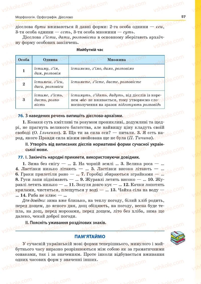 Страница 57 | Підручник Українська мова 7 клас Д.А. Кобцев 2015