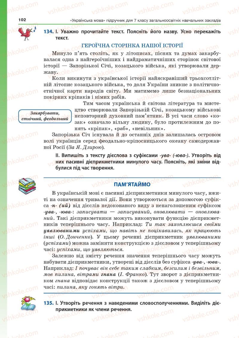 Страница 102 | Підручник Українська мова 7 клас Д.А. Кобцев 2015