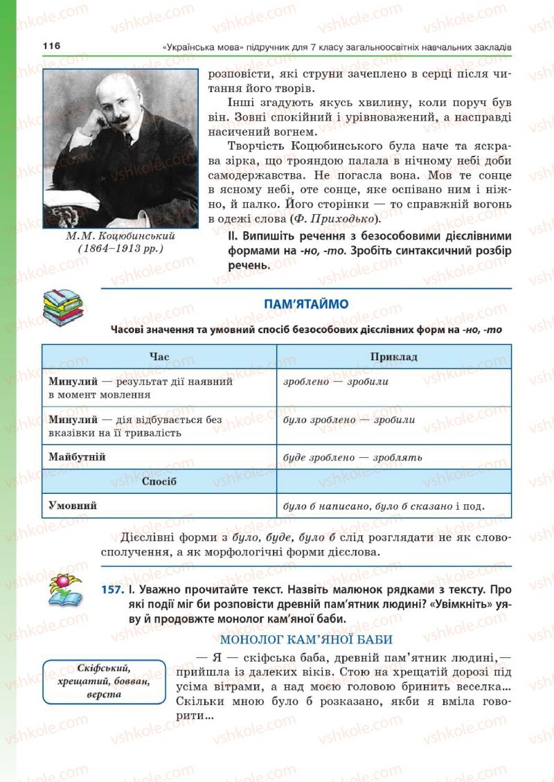 Страница 116 | Підручник Українська мова 7 клас Д.А. Кобцев 2015