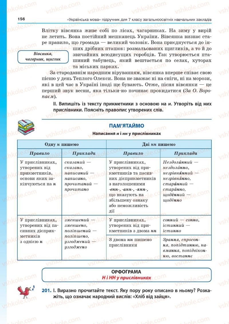 Страница 156 | Підручник Українська мова 7 клас Д.А. Кобцев 2015
