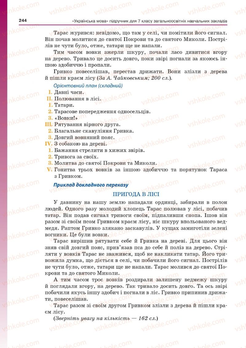 Страница 244 | Підручник Українська мова 7 клас Д.А. Кобцев 2015