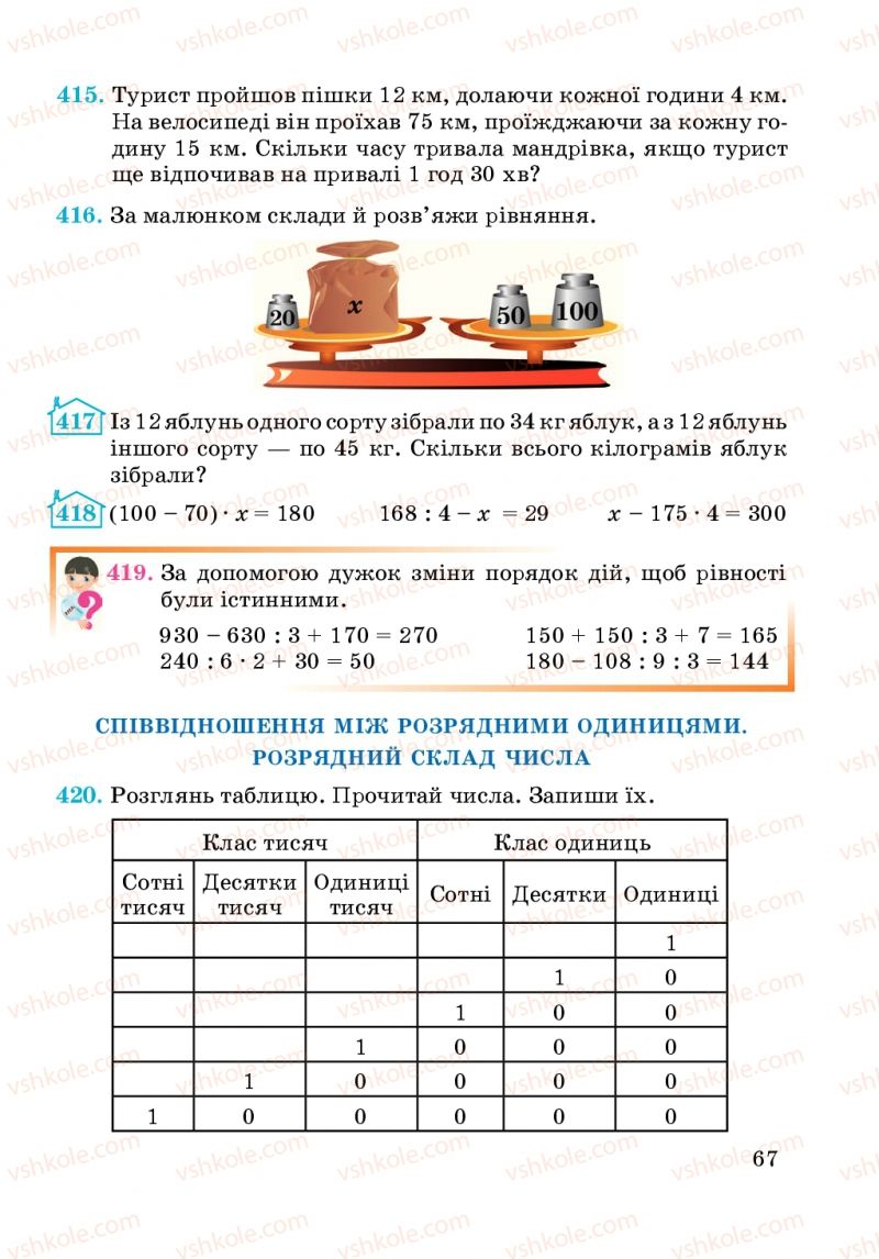 Страница 67 | Підручник Математика 4 клас А.М. Заїка, С.С. Тарнавська 2015