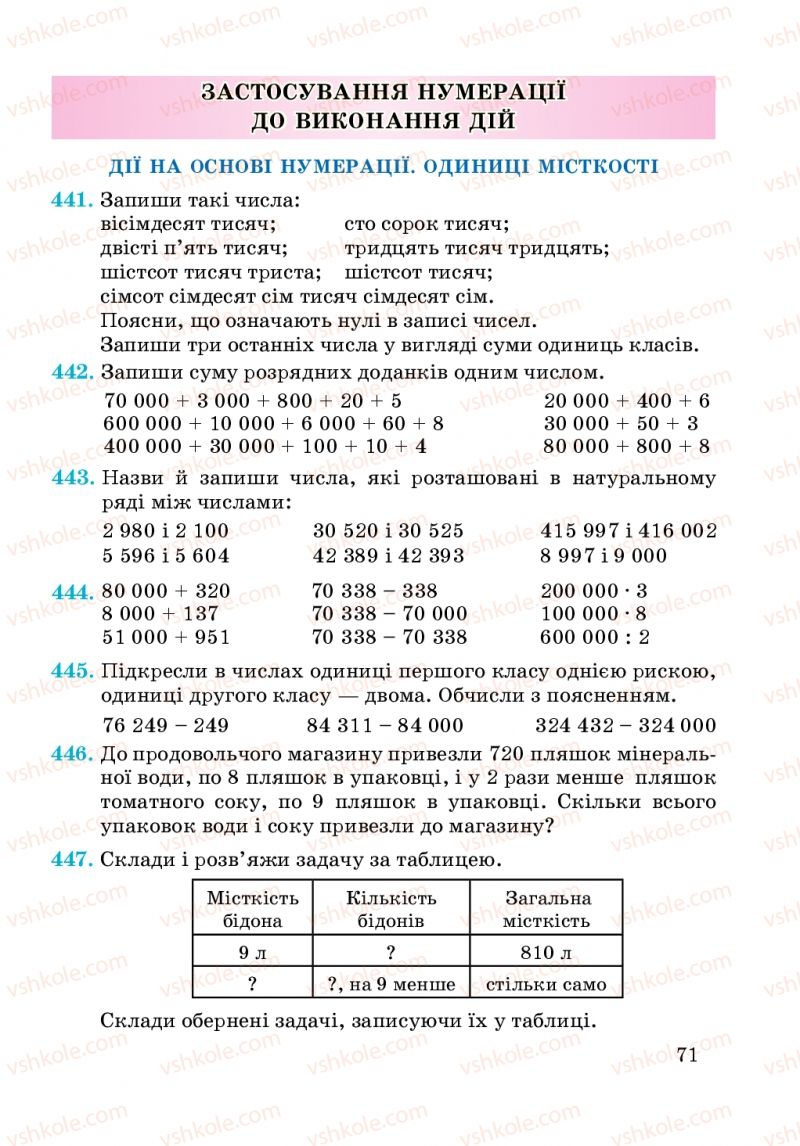 Страница 71 | Підручник Математика 4 клас А.М. Заїка, С.С. Тарнавська 2015