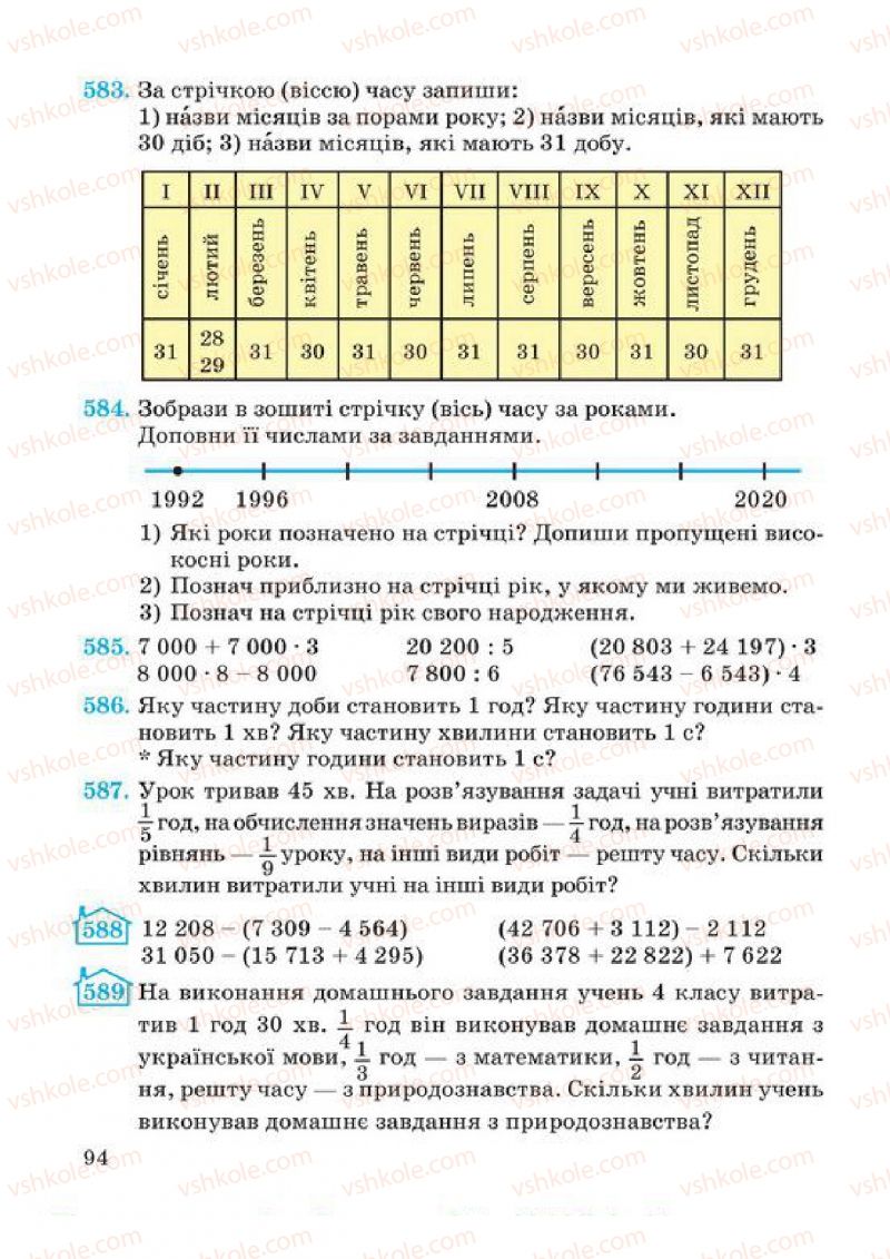 Страница 94 | Підручник Математика 4 клас А.М. Заїка, С.С. Тарнавська 2015