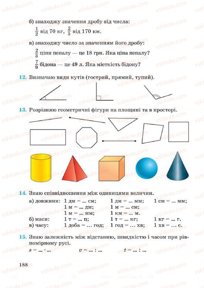 Страница 188 | Підручник Математика 4 клас А.М. Заїка, С.С. Тарнавська 2015