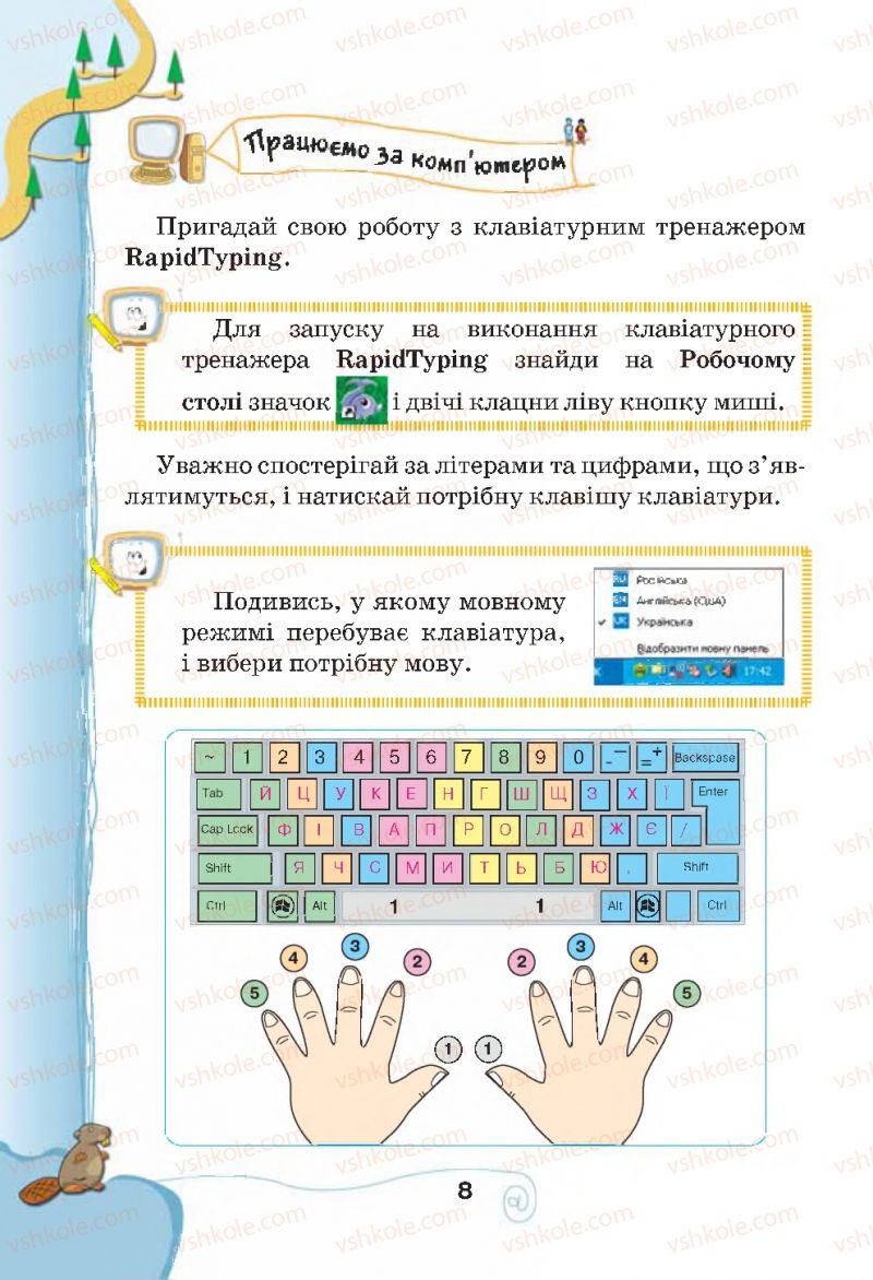 Страница 8 | Підручник Інформатика 4 клас Г.В. Ломаковська, Г.О. Проценко, Й.Я. Ривкінд, Ф.М. Рівкінд 2015