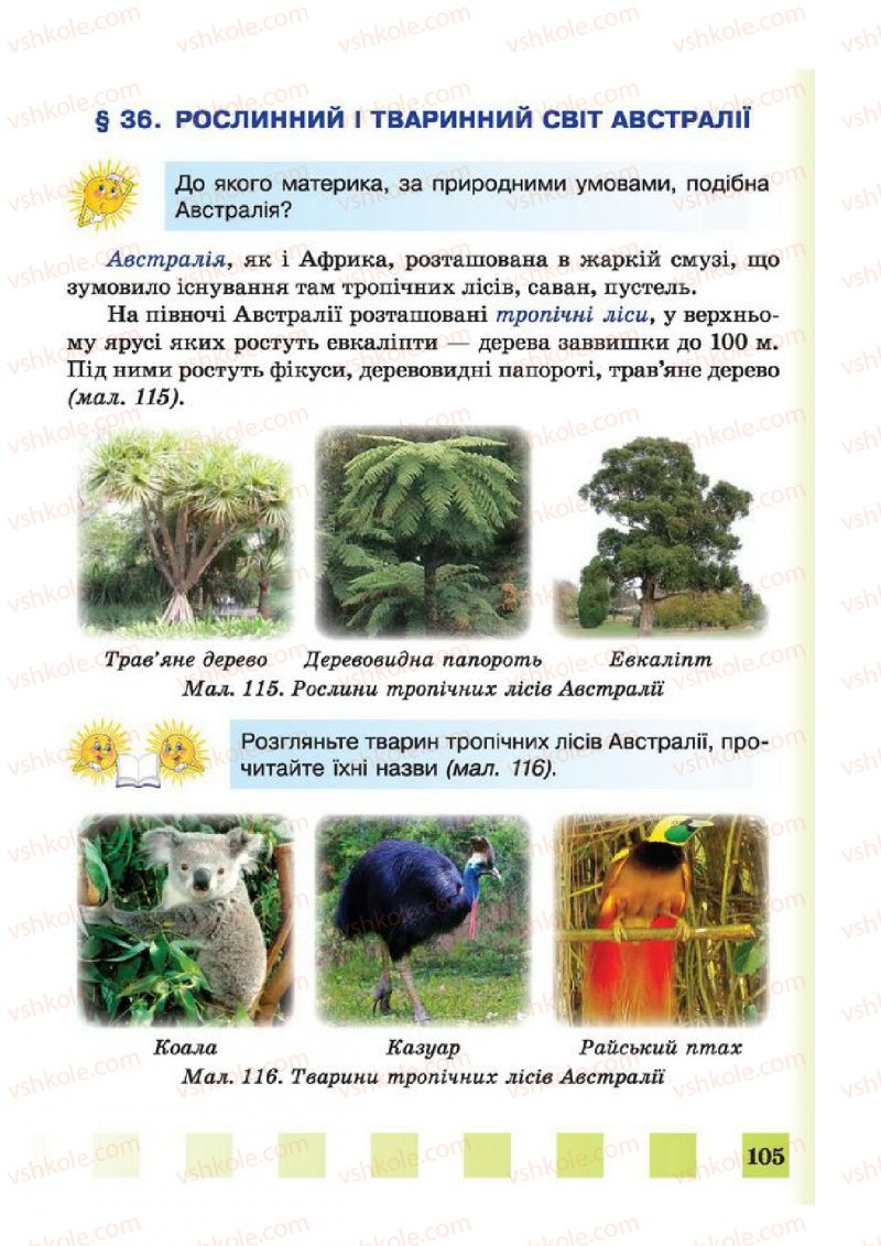 Страница 105 | Підручник Природознавство 4 клас І.І. Жаркова, Л.А. Мечник 2015