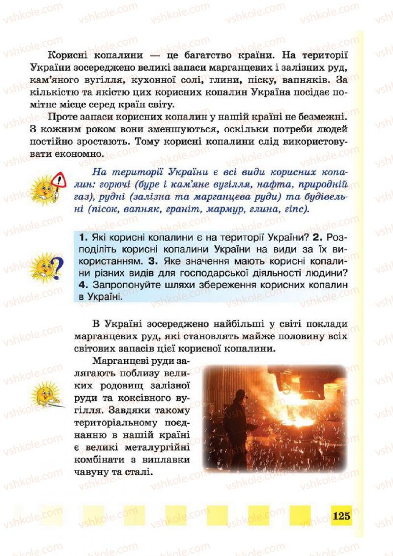 Страница 125 | Підручник Природознавство 4 клас І.І. Жаркова, Л.А. Мечник 2015