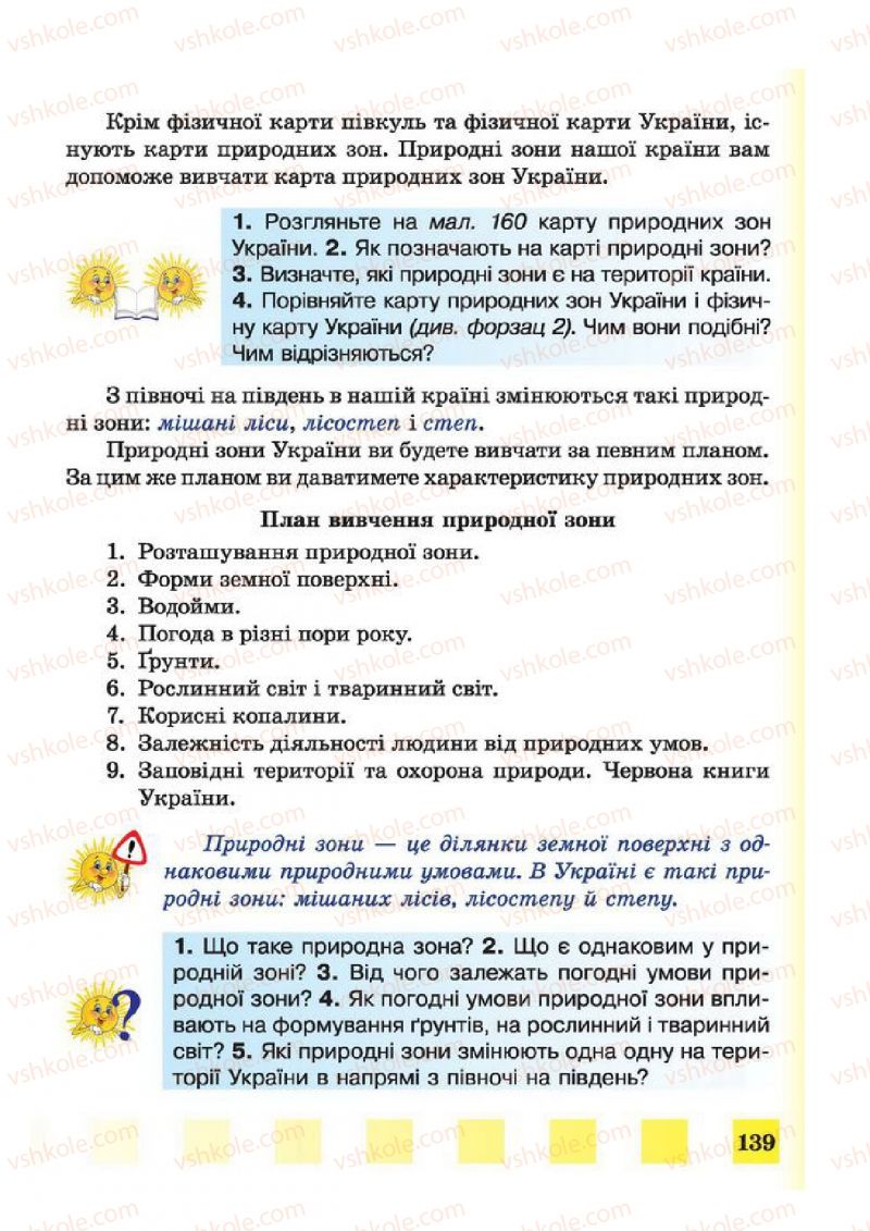Страница 139 | Підручник Природознавство 4 клас І.І. Жаркова, Л.А. Мечник 2015