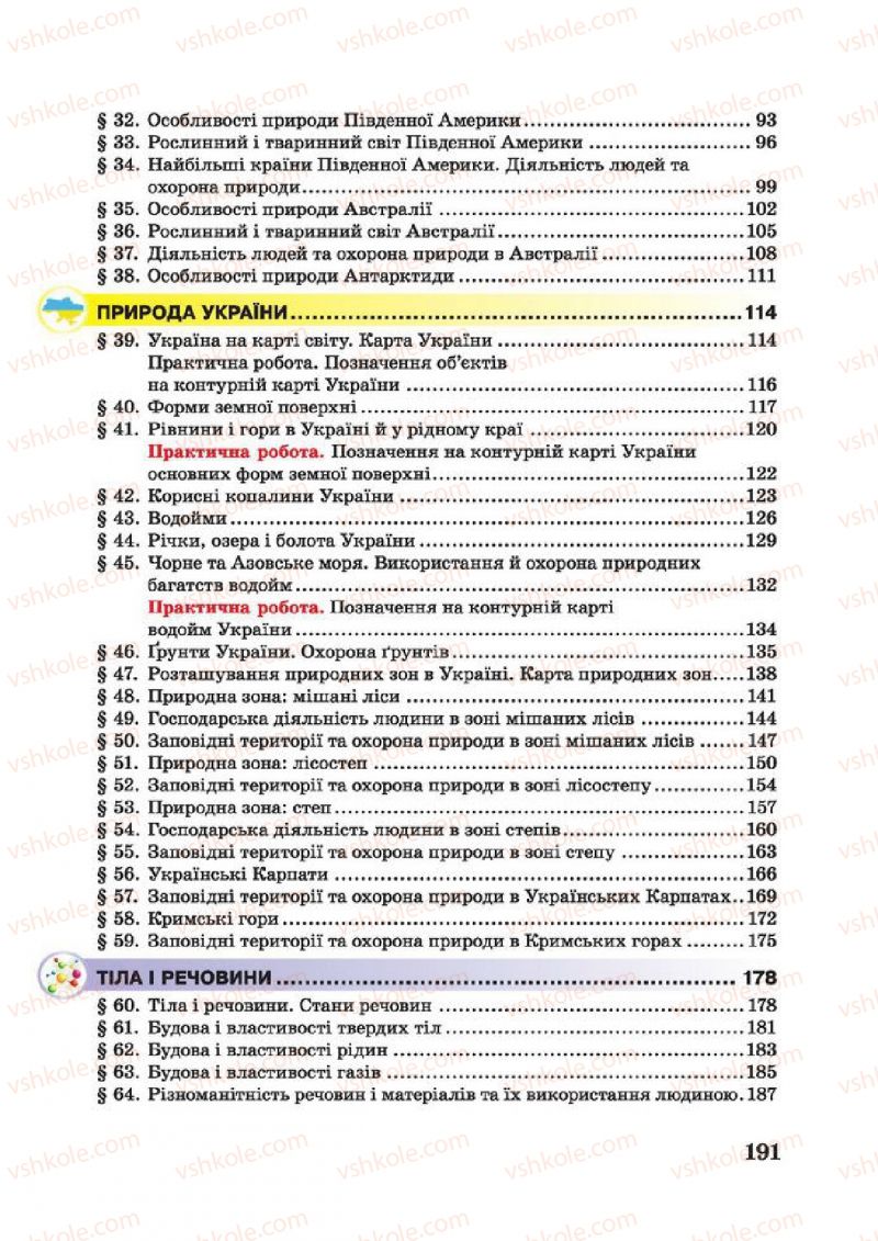 Страница 191 | Підручник Природознавство 4 клас І.І. Жаркова, Л.А. Мечник 2015