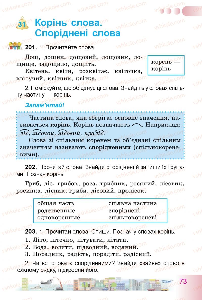 Страница 73 | Підручник Українська мова 3 клас Н.В. Гавриш, Т.С. Маркотенко 2014