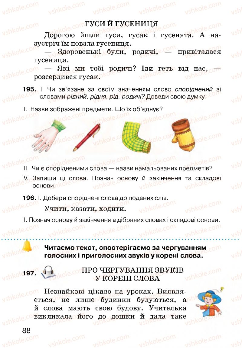 Страница 88 | Підручник Українська мова 3 клас О.Н. Хорошковська, Г.І. Охота, Н.І. Яновицька 2013