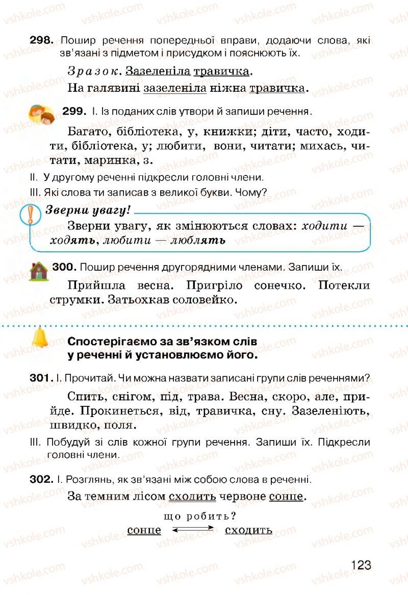 Страница 123 | Підручник Українська мова 3 клас О.Н. Хорошковська, Г.І. Охота, Н.І. Яновицька 2013