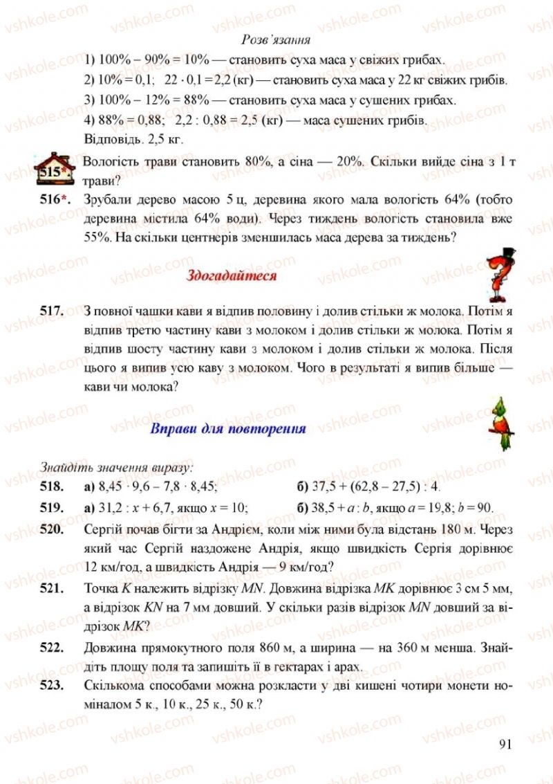 Страница 91 | Підручник Математика 6 клас Г.М. Янченко, В.Р. Кравчук 2006