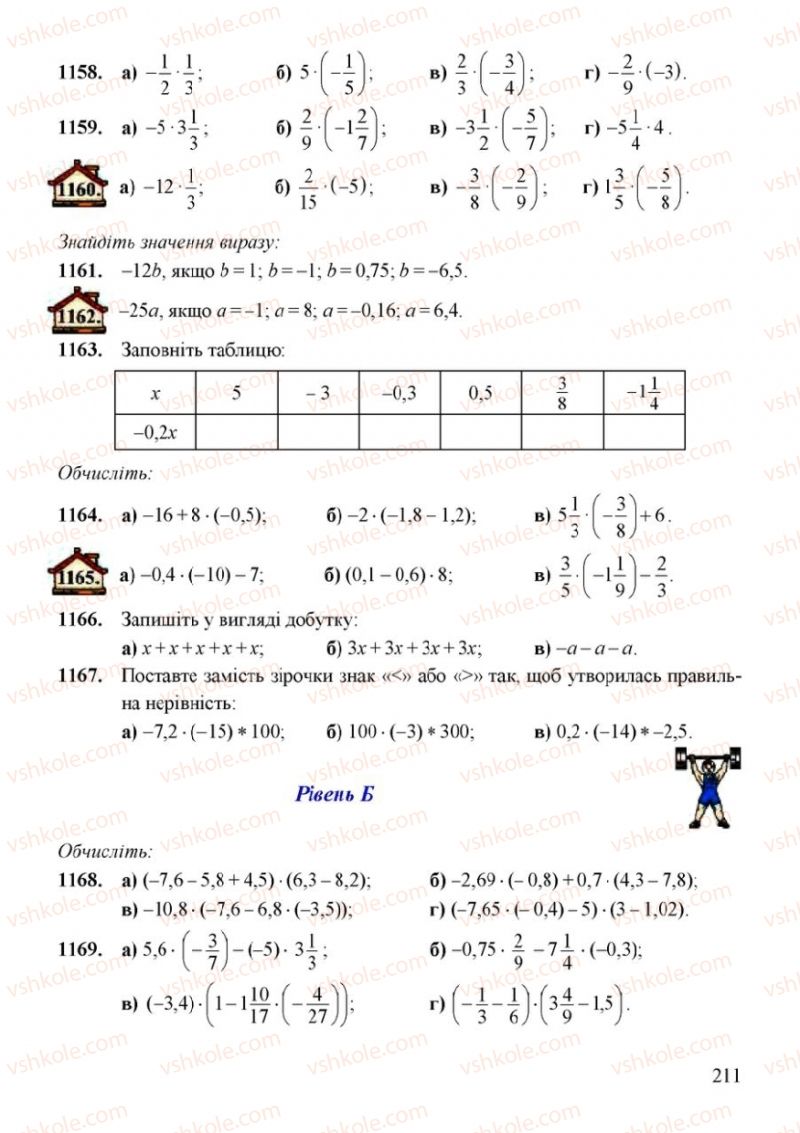 Страница 211 | Підручник Математика 6 клас Г.М. Янченко, В.Р. Кравчук 2006