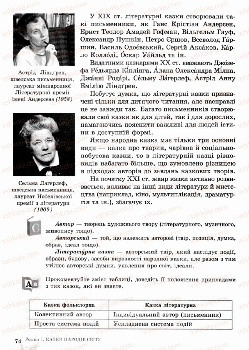 Страница 74 | Підручник Зарубіжна література 5 клас О.М. Ніколенко, Т.М. Конєва, О.В. Орлова 2013