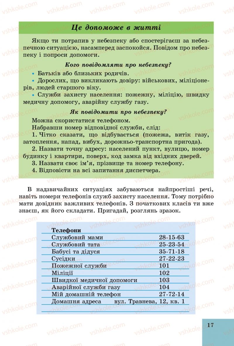 Страница 17 | Підручник Основи здоров'я 5 клас Т.Є. Бойченко, C.B. Василенко, H.І. Гущина 2013