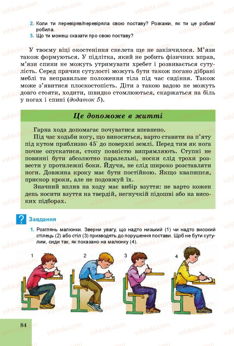 Страница 84 | Підручник Основи здоров'я 5 клас Т.Є. Бойченко, C.B. Василенко, H.І. Гущина 2013