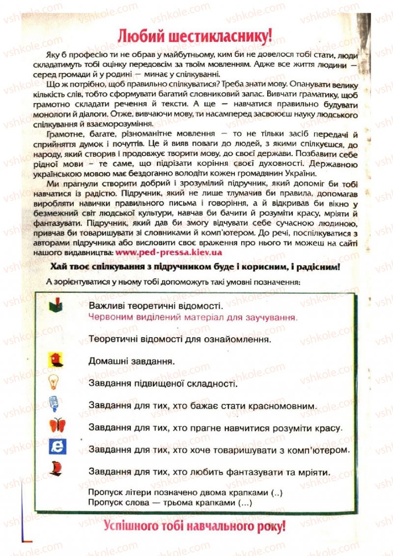 Страница 4 | Підручник Українська мова 6 клас О.П. Глазова, Ю.Б. Кузнецов 2006