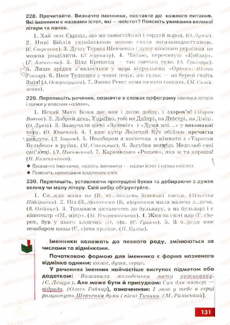 Страница 131 | Підручник Українська мова 6 клас О.П. Глазова, Ю.Б. Кузнецов 2006