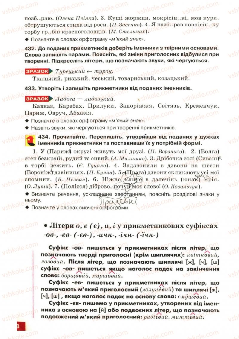 Страница 208 | Підручник Українська мова 6 клас О.П. Глазова, Ю.Б. Кузнецов 2006