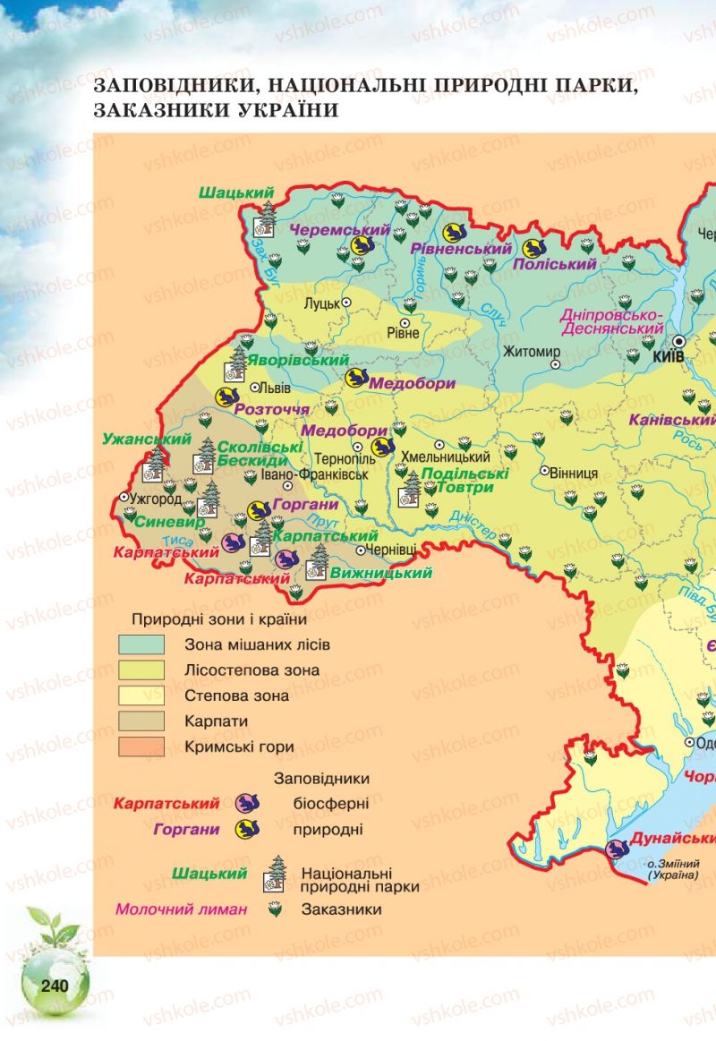 Страница 240 | Підручник Природознавство 5 клас Т.В. Коршевнюк, В.І. Баштовий 2013