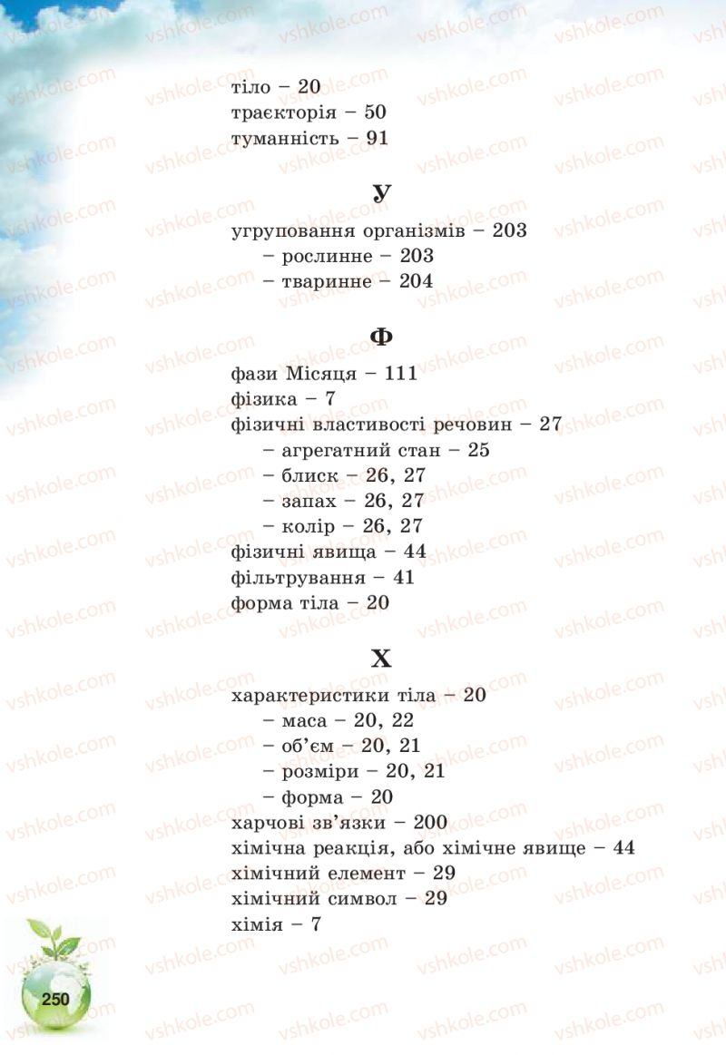 Страница 250 | Підручник Природознавство 5 клас Т.В. Коршевнюк, В.І. Баштовий 2013