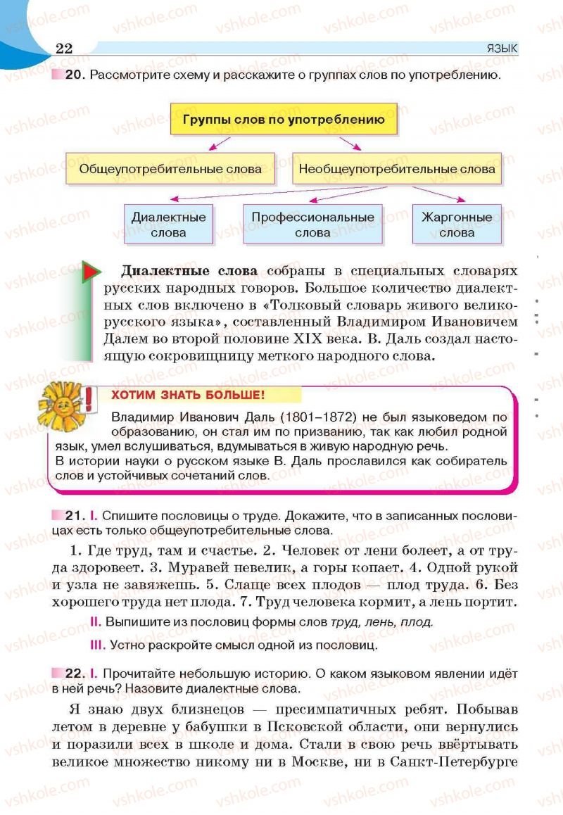 Страница 22 | Підручник Русский язык 6 клас Е.И. Быкова, Л.В. Давидюк, Е.С. Снитко, Е.Ф. Рачко 2014