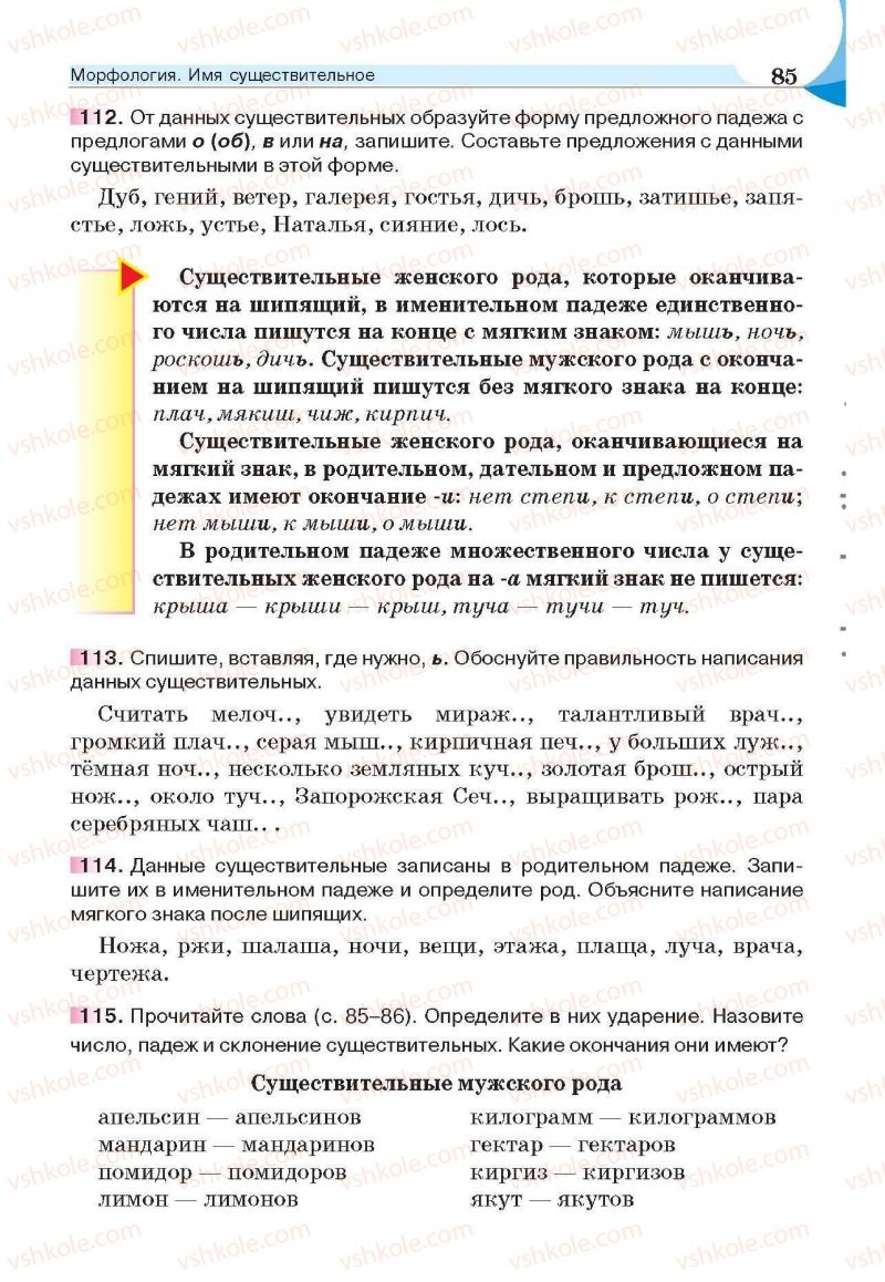 Страница 85 | Підручник Русский язык 6 клас Е.И. Быкова, Л.В. Давидюк, Е.С. Снитко, Е.Ф. Рачко 2014