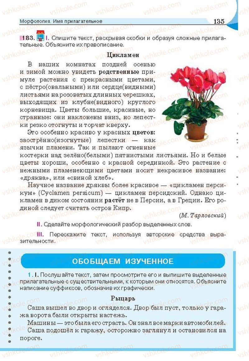Страница 135 | Підручник Русский язык 6 клас Е.И. Быкова, Л.В. Давидюк, Е.С. Снитко, Е.Ф. Рачко 2014
