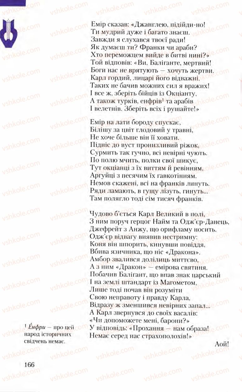 Страница 166 | Підручник Зарубіжна література 8 клас Ю.І. Ковбасенко, Л.В. Ковбасенко 2008