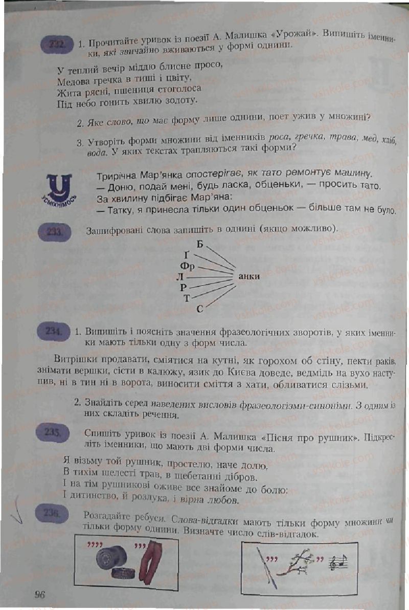 Страница 96 | Підручник Українська мова 6 клас С.Я. Єрмоленко, В.Т. Сичова 2006