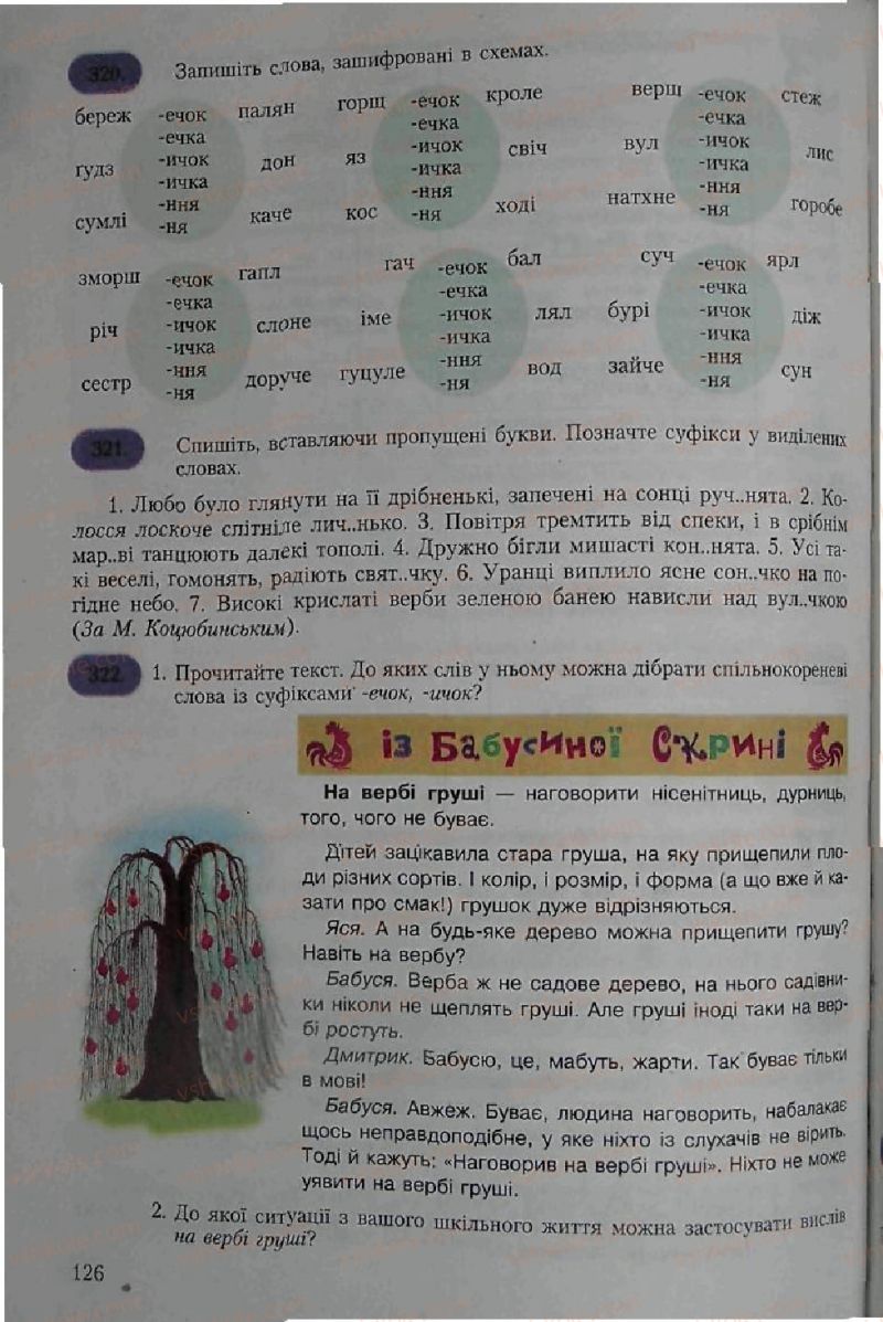 Страница 126 | Підручник Українська мова 6 клас С.Я. Єрмоленко, В.Т. Сичова 2006