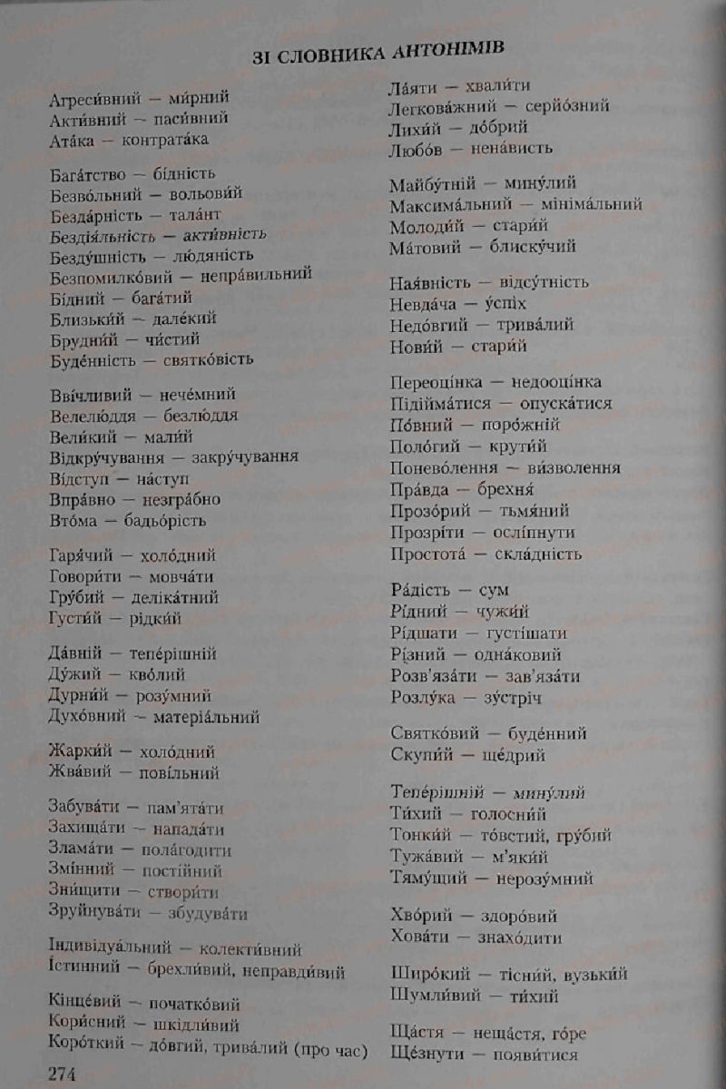 Страница 274 | Підручник Українська мова 6 клас С.Я. Єрмоленко, В.Т. Сичова 2006