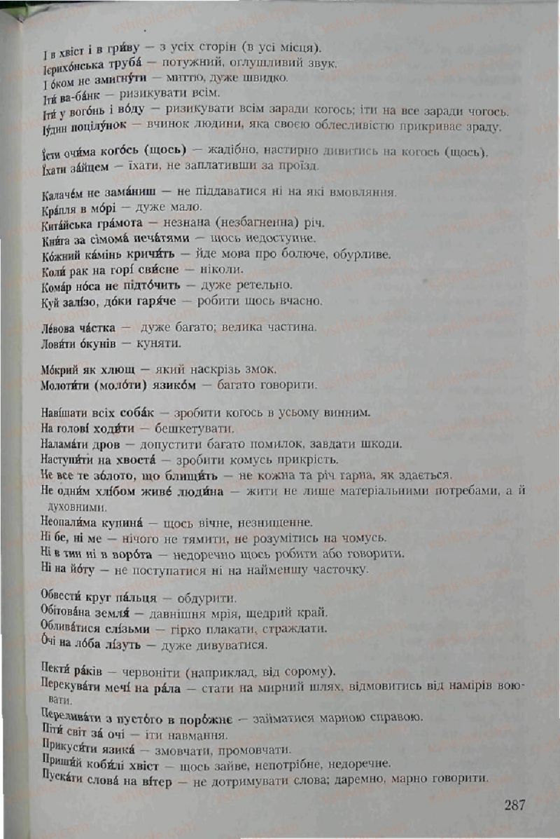 Страница 287 | Підручник Українська мова 6 клас С.Я. Єрмоленко, В.Т. Сичова 2006