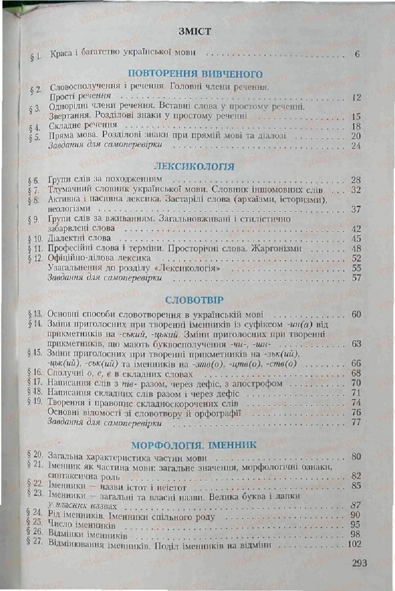 Страница 293 | Підручник Українська мова 6 клас С.Я. Єрмоленко, В.Т. Сичова 2006