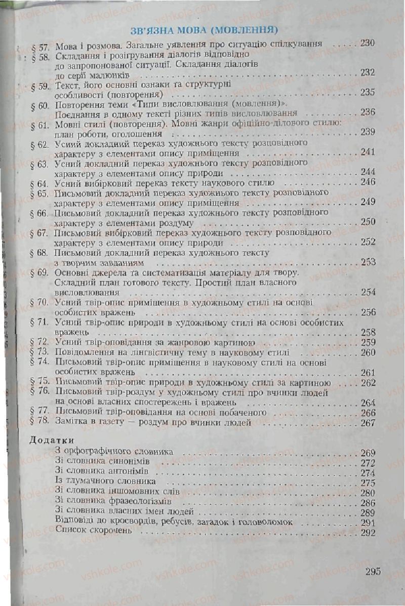 Страница 295 | Підручник Українська мова 6 клас С.Я. Єрмоленко, В.Т. Сичова 2006