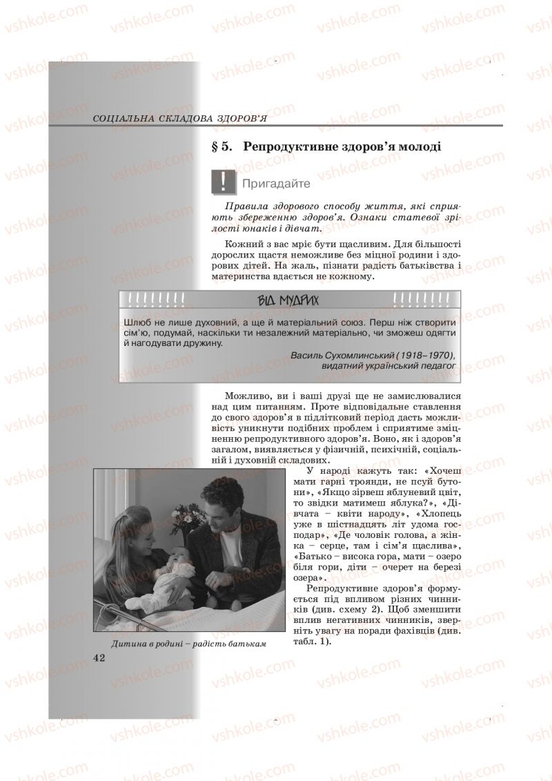 Страница 42 | Підручник Основи здоров'я 9 клас Т.Є. Бойченко, І.П. Василашко, Н.С. Коваль 2009