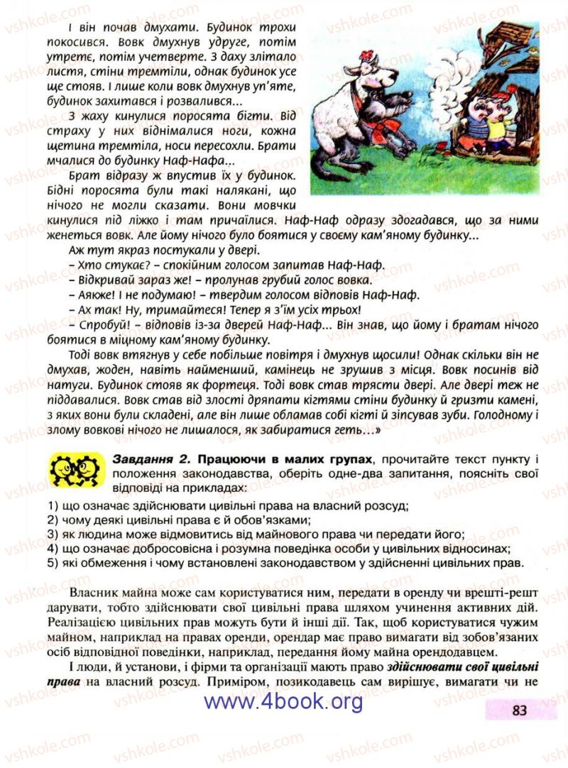 Страница 83 | Підручник Правознавство 9 клас О.I. Пометун, Т.О. Ремех 2009