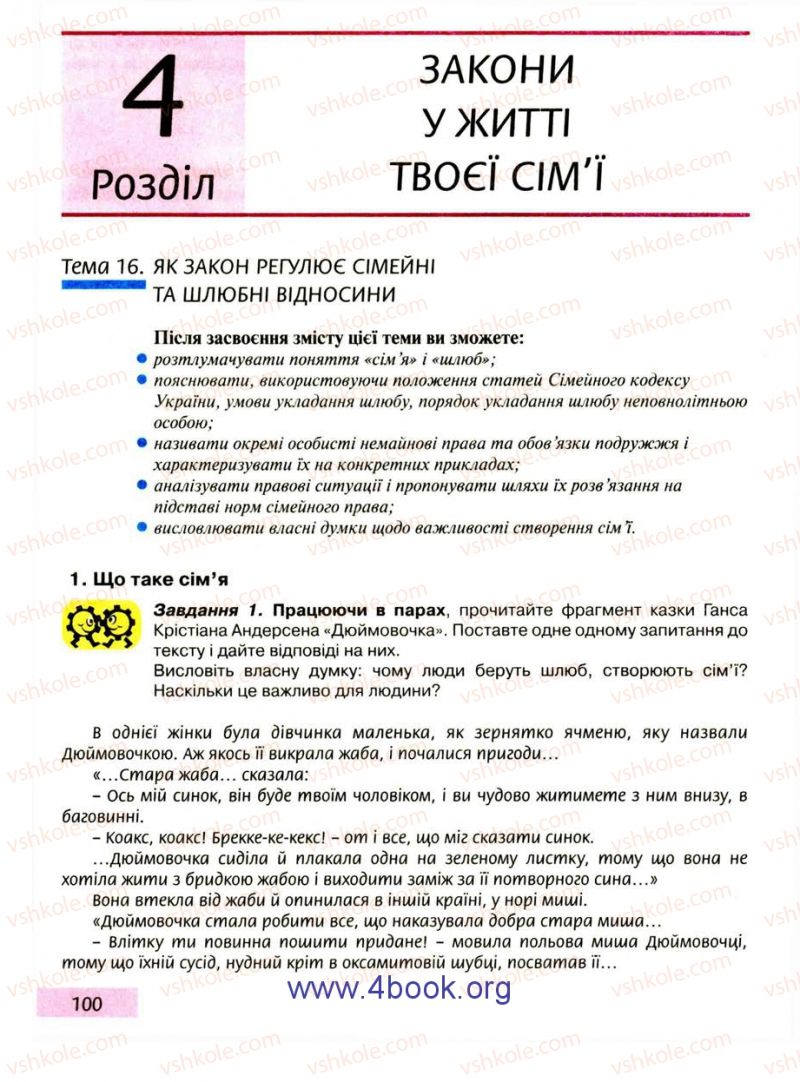 Страница 100 | Підручник Правознавство 9 клас О.I. Пометун, Т.О. Ремех 2009