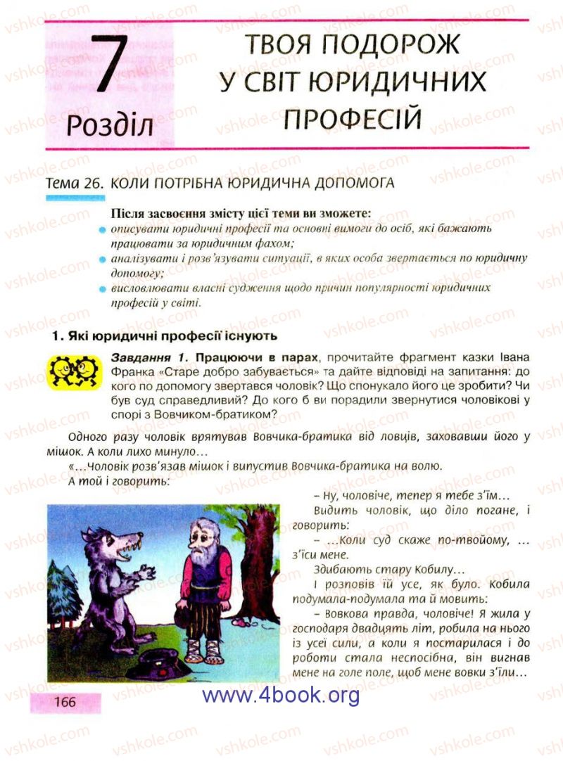 Страница 166 | Підручник Правознавство 9 клас О.I. Пометун, Т.О. Ремех 2009