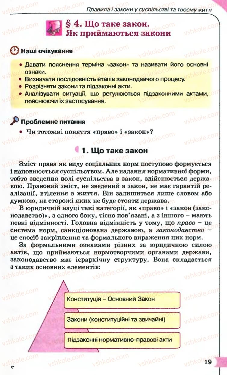 Страница 19 | Підручник Правознавство 9 клас B.Л. Сутковий, Т.М. Філіпенко 2009