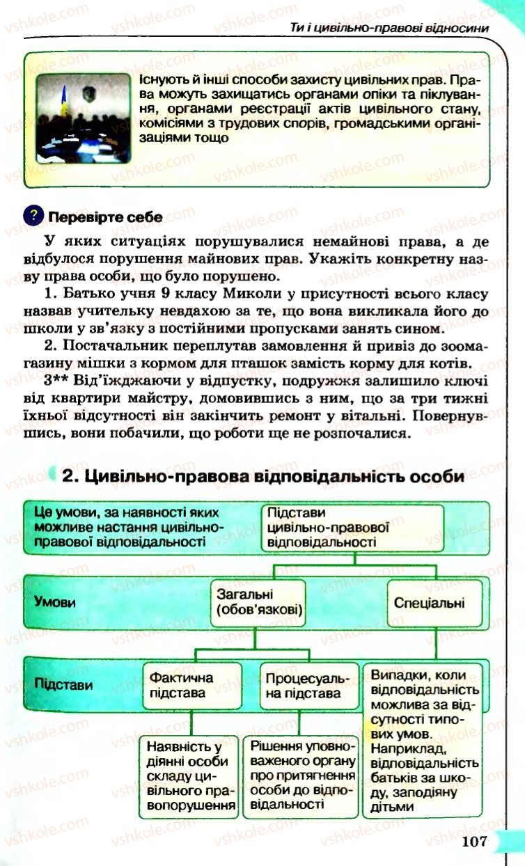 Страница 107 | Підручник Правознавство 9 клас B.Л. Сутковий, Т.М. Філіпенко 2009