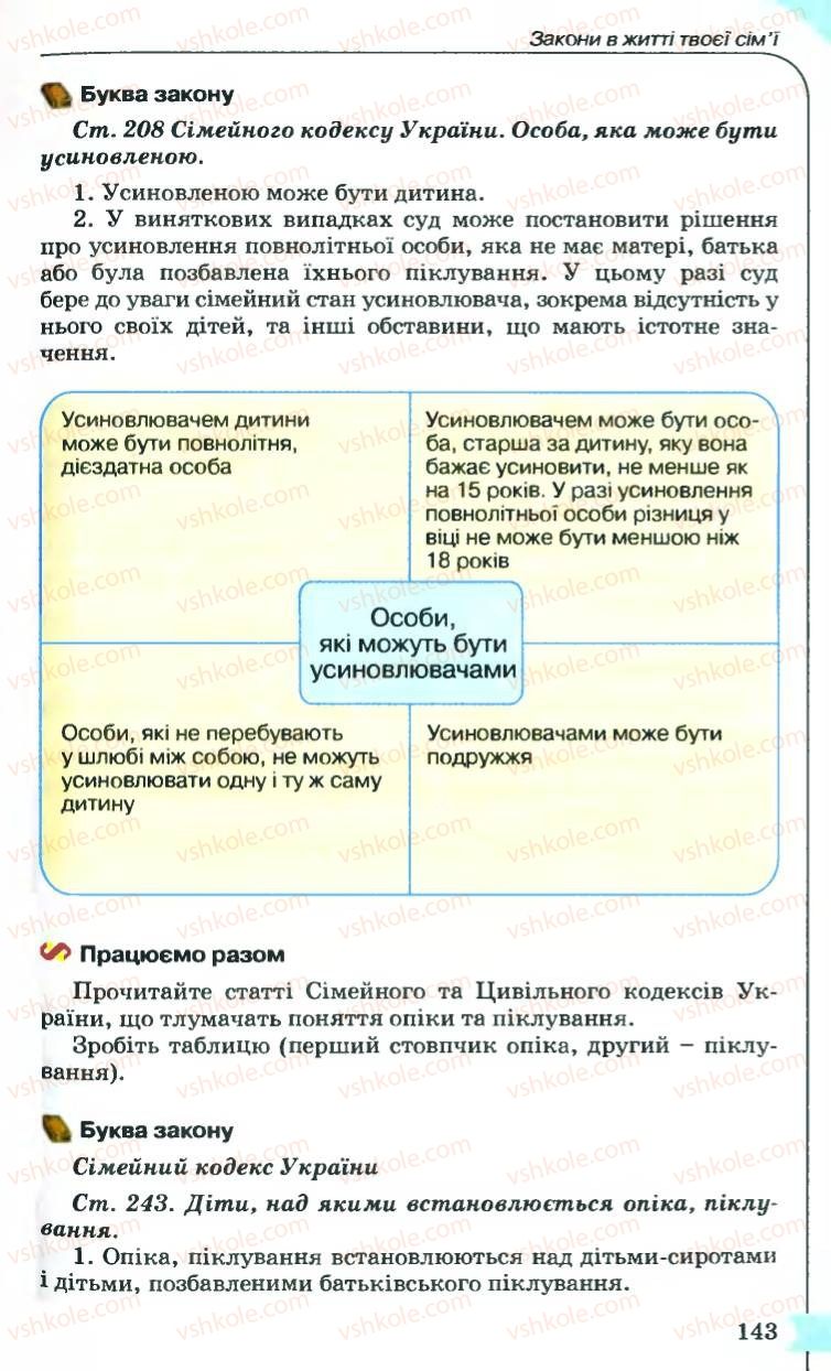 Страница 143 | Підручник Правознавство 9 клас B.Л. Сутковий, Т.М. Філіпенко 2009
