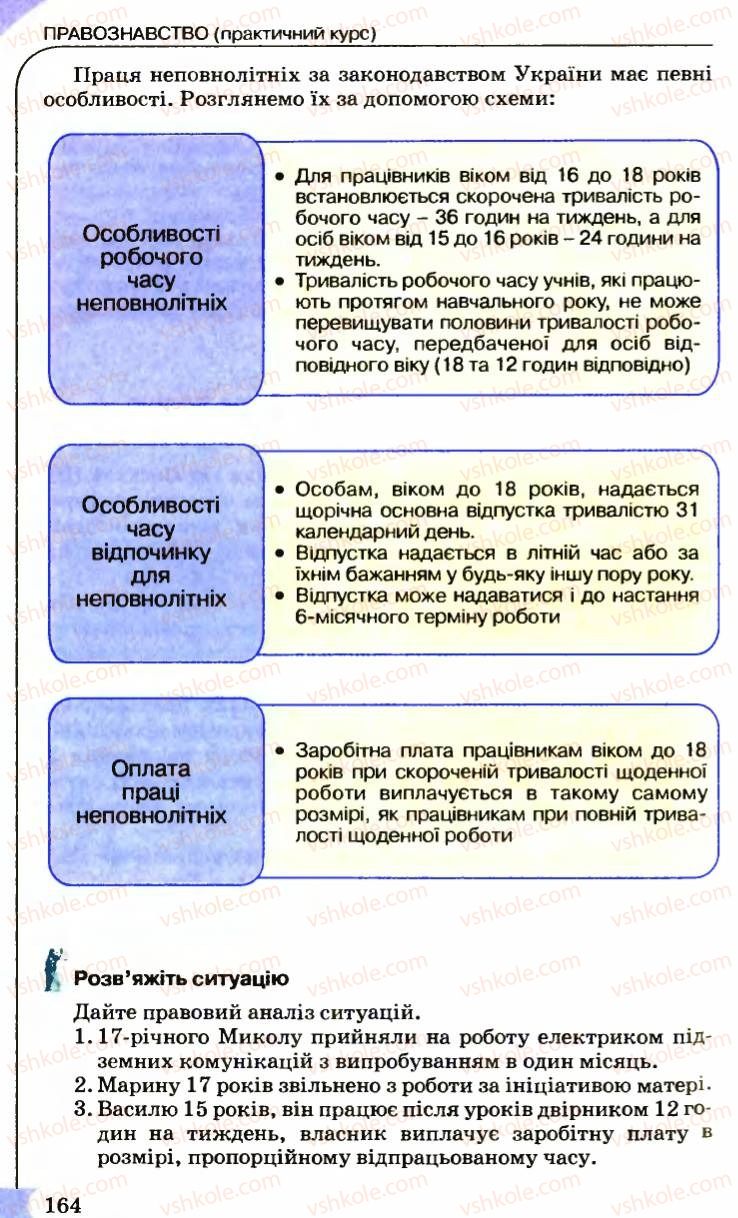 Страница 164 | Підручник Правознавство 9 клас B.Л. Сутковий, Т.М. Філіпенко 2009