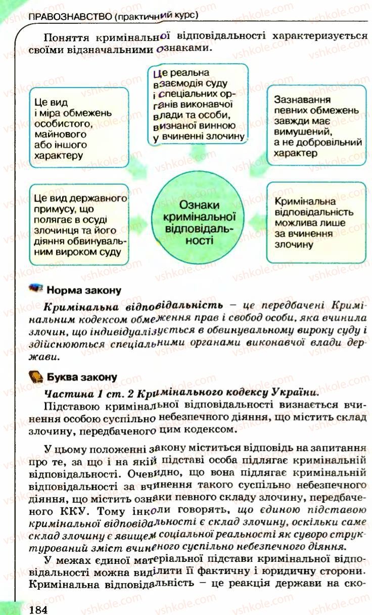Страница 184 | Підручник Правознавство 9 клас B.Л. Сутковий, Т.М. Філіпенко 2009