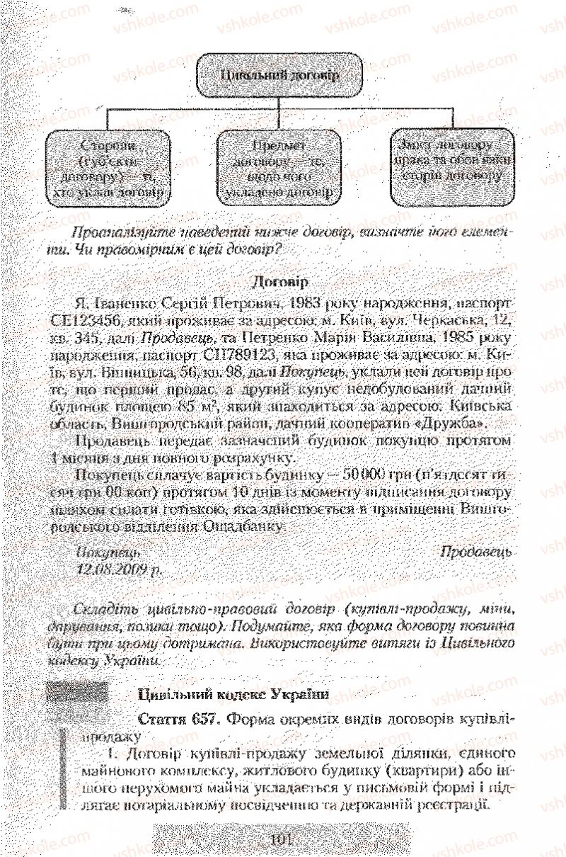 Страница 101 | Підручник Правознавство 9 клас О.Д. Наровлянський 2009