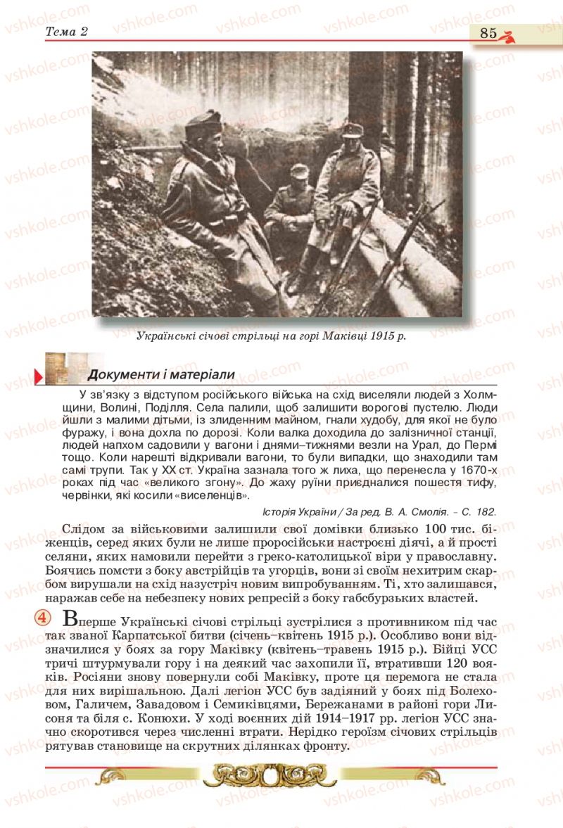 Страница 85 | Підручник Історія України 10 клас О.П. Реєнт, О.В. Малій 2010